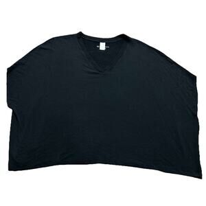 Beyond Yoga Med/Large Oversized Modal Long Sleeve V-Neck Lounge Top Black